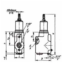 Гидроклапан давления с обратным клапаном типа Г66-3  - рисунок 1