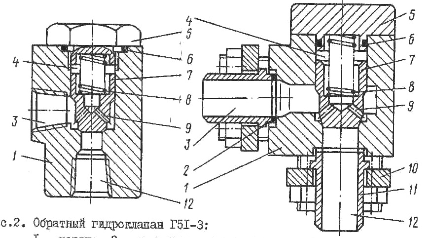 Гидроклапан обратный типа Г51-3 - рисунок 2